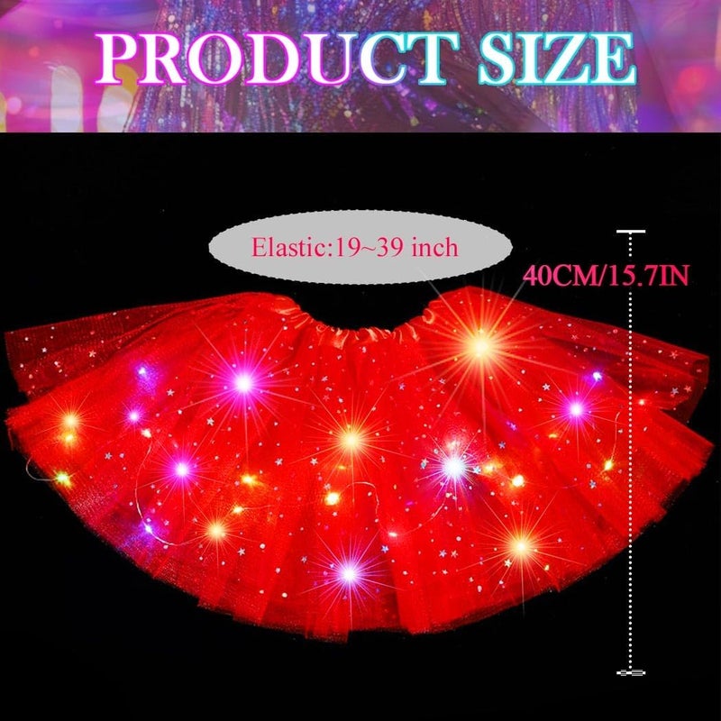 Nicute Light Up Tutu Led Layered Tulle Tutus Skirt for Women - Image 5